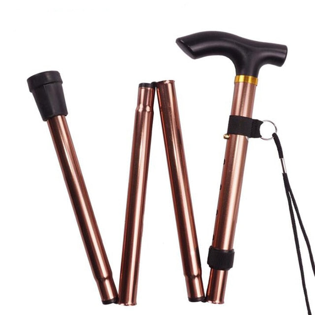 Hiking Camping Mountaineering Poles Walking Stick Telescopic Baton Trekking Poles Folding Cane Crutches Pole Unisex