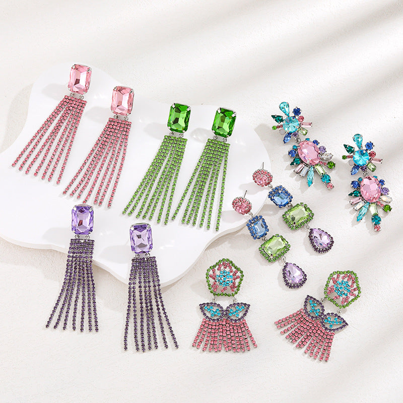 Women's Fashion Simple Tassel Geometric Earrings