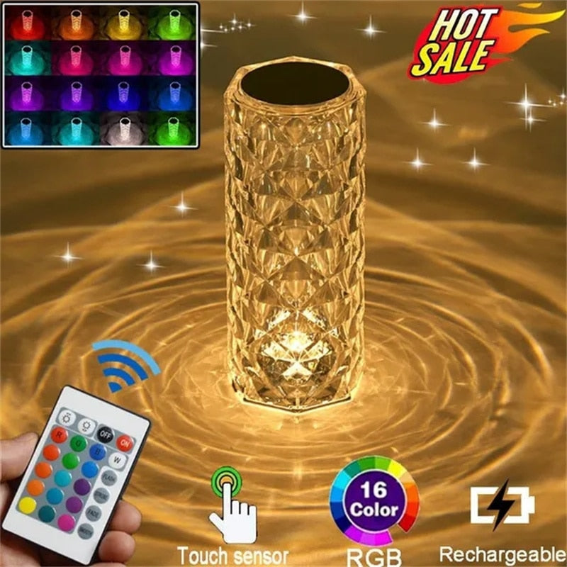 3/16 Colors LED Crystal Table Lamp