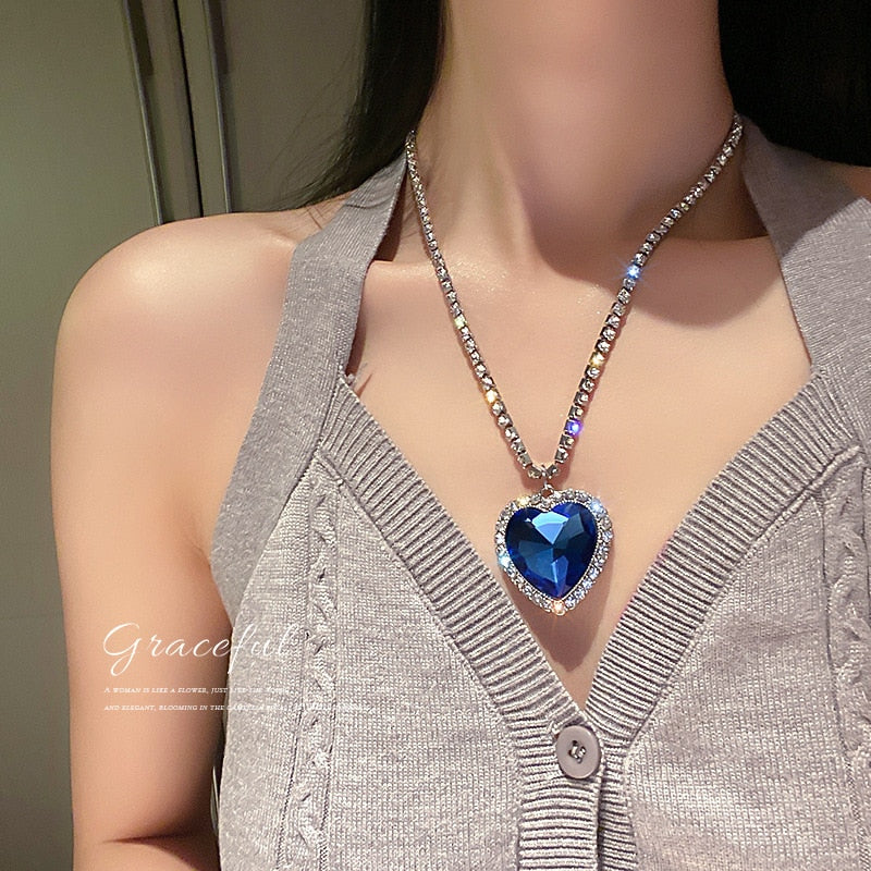 Titanic Heart Of Ocean Pendant Necklace