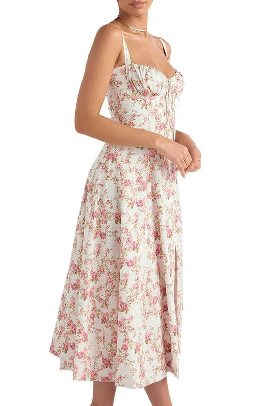 Floral Midriff Waist Shaper Dress